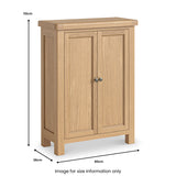 Portland-Oak-4-Shelf-Shoe-Storage-Cupboard from Roseland Furniture