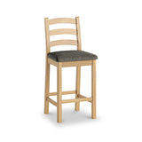 Portland-Oak-Bar-Stool-With-Charcoal-Cushion from Roseland Furniture