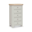 Penzance Stone Grey 5 Drawer Tallboy Chest from Roseland Furniture