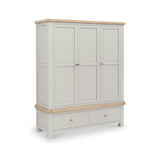 Penzance Stone Grey 2 Drawer Triple Wardrobe from Roseland Furniture