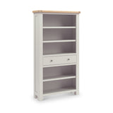 Penzance Stone Grey Large Bookcase from Roseland Furniture