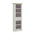 Penzance Stone Grey Slim Bookcase from Roseland Furniture