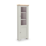 Penzance Stone Grey Corner Display Cabinet from Roseland Furniture