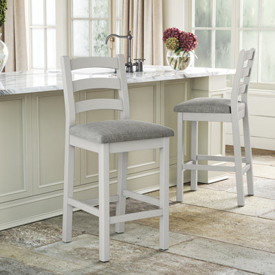 Penzance Stone Grey Ladder Back Bar Chair