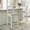 Penzance Stone Grey Bar Chair with Beige Cushion from Roseland Furniture