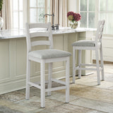 Penzance Stone Grey Bar Chair with Beige Cushion from Roseland Furniture