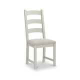 Penzance Dining Chair in Stone Grey with a Beige Cushion from Roseland Furniture