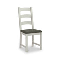 Penzance Dining Chair in Stone Grey with a Charcoal Cushion from Roseland Furniture