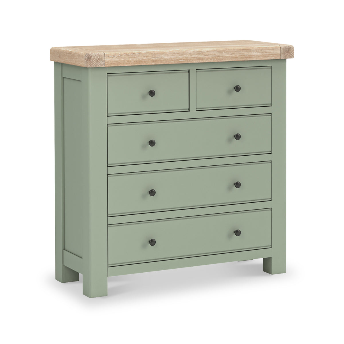 Penzance Sage Green 2 Over 3 Chest of Drawers from Roseland Furniture