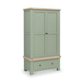 Penzance Sage Green Double Wardrobe with Drawer from Roseland Furniture