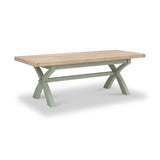 Penzance Sage Green Cross Leg Extending Dining Table from Roseland Furniture