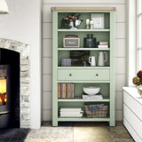 Penzance Sage Green Large Bookcase from Roseland Furniture