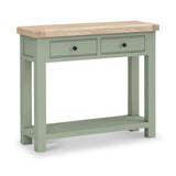 Penzance Sage Green 2 Drawer Console Table with Storage from Roseland Furniture