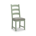 Penzance Sage Dining Chair with Grey Cushion from Roseland Furniture