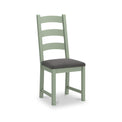 Penzance Sage Dining Chair with Charcoal Cushion from Roseland Furniture