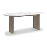 Amelie Fluted Marble Top Dining Table from Roseland Furniture