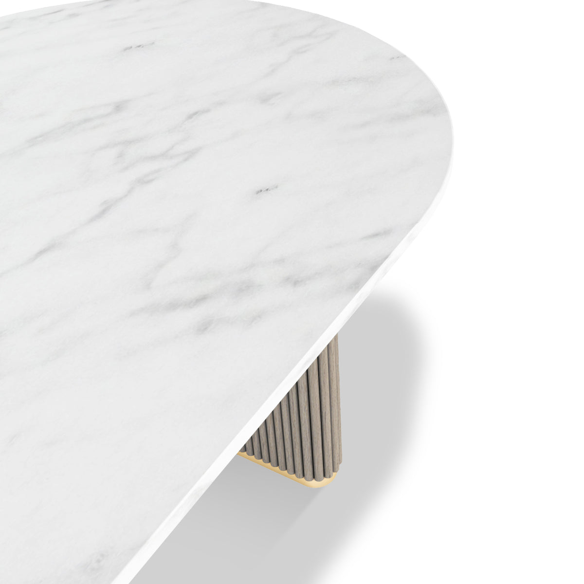 Amelie Fluted Marble Top Dining Table from Roseland Furniture