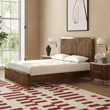 Milo Mango & Marble Walnut 4ft6 Fluted Bed for bedroom