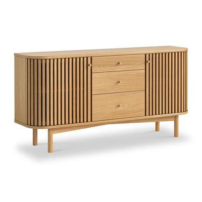 Shorwell Oak Slatted 3 Drawer Sideboard