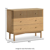 Shorwell Oak Slatted 3 Drawer Chest of Drawers from Roseland Furniture