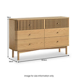 Shorwell Oak Slatted 6 Drawer Chest of Drawers from Roseland Furniture