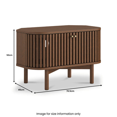 Shorwell Dark Oak Slatted Corner TV Unit