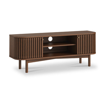 Shorwell Dark Oak 130cm Slatted Small TV Unit