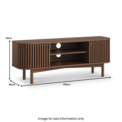 Shorwell Dark Oak 130cm Slatted Small TV Unit