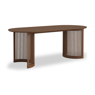 Shorwell Dark Oak Slatted Oval Dining Table