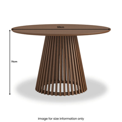 Shorwell Dark Oak Slatted Round Dining Table