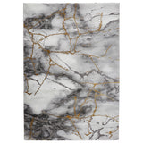 Fenway Gold Marble Effect Super Soft Rug from Roseland Furniture