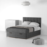 Farrow-Cube-26HB-Divan-Linen-Look-SD-SK-Ottoman-Linen-Charcoal Life1 from Roseland Furniture