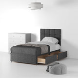 Farrow-Cube-26HB-Divan-Linen-Look-SS-S-2-Drawers-Linen-Charcoal from Roseland Furniture