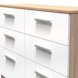 Blakely White & Light Oak 6 Drawer Wide Chest from Roseland Furniture