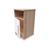 Blakely White & Light Oak 1 Door with Open Shelf Bedside Nightstand