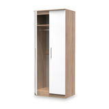 Blakely White & Light Oak 2 Door Wardrobe