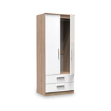 Blakely White & Light Oak 2 Door 2 Drawer Wardrobe