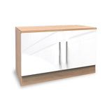 Blakely White & Light Oak Compact 2 Door TV Unit from Roseland Furniture