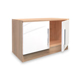 Blakely White & Light Oak Compact 2 Door TV Unit