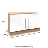 Blakely White & Light Oak Compact 2 Door TV Unit from Roseland Furniture