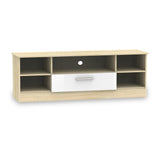 Blakely White & Light Oak Wide 1 Drawer TV Unit from Roseland Furniture