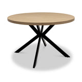 Rivera-120cm-round-dining-table-light-oak from Roseland Furniture