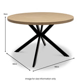 Rivera-120cm-round-dining-table-light-oak from Roseland Furniture