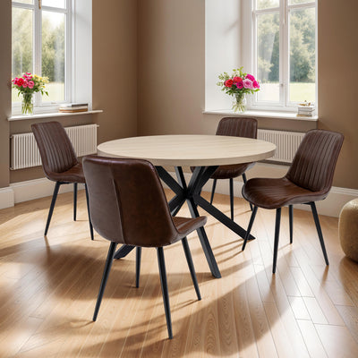 Rivera 120cm Round Starburst Leg Dining Table