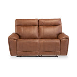 Deana-Leather-2-Seater-Electric-Recliner-Tan Front1 from Roseland Furniture