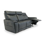 Deana-Leather-3-Seater-Electric-Recliner-Blue from Roseland Furniture