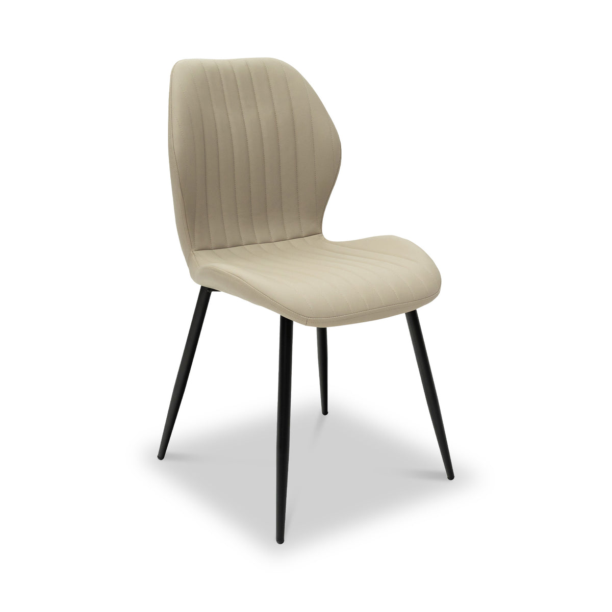 Manuelle-faux-leather-dining-chair-cream from Roseland Furniture