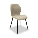 Manuelle-faux-leather-dining-chair-cream from Roseland Furniture