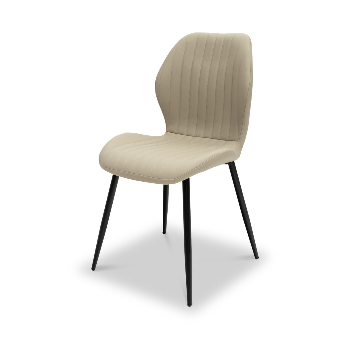 Manuelle-faux-leather-dining-chair-cream from Roseland Furniture