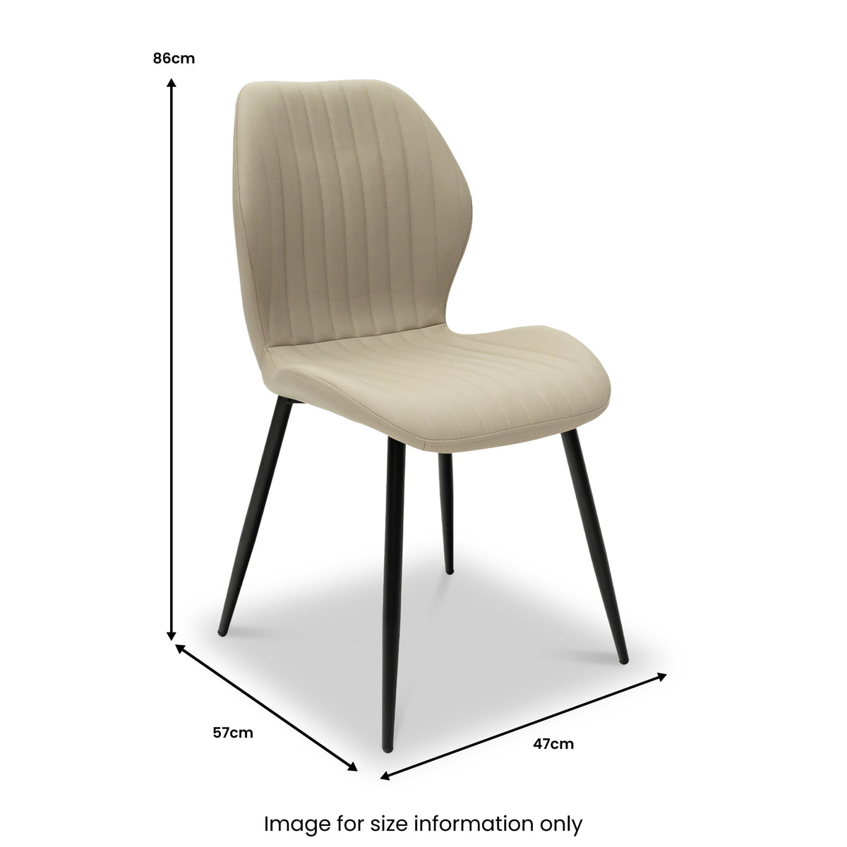 Manuelle-faux-leather-dining-chair-cream from Roseland Furniture